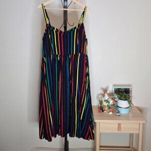 Torrid Dress size 2 - Rainbow Striped Midi Length Sundress